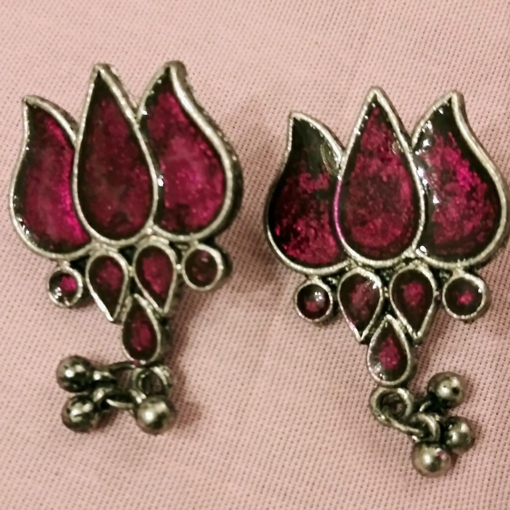 Earrings Lotus design.